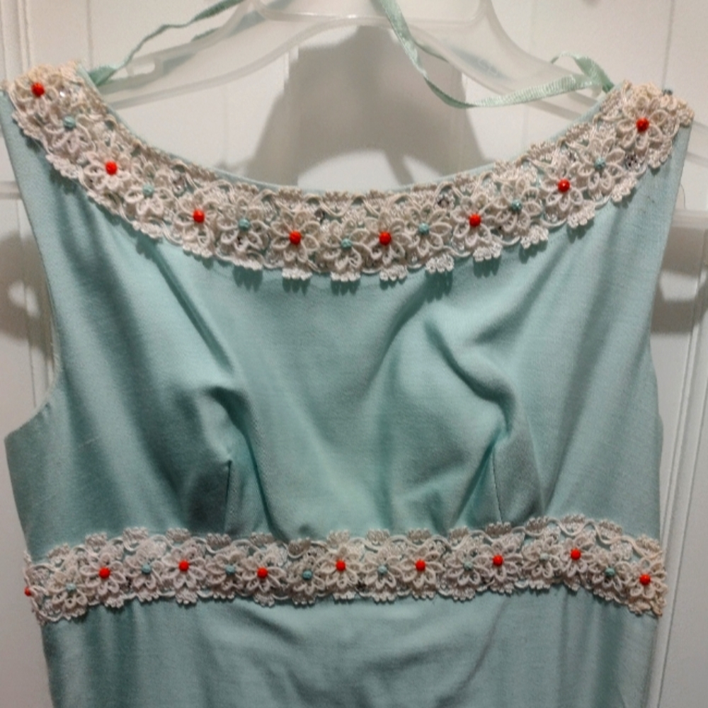 Vintage Lace 1950s Cocktail Rayon-Acetate Dress Tagged Size 9 - ILGWU Union made